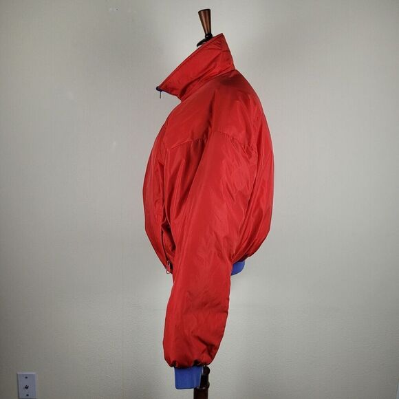 Columbia Jacket Mens XL Red Blue Color Block VTG Bomber Retro Reversible Quilted - Picture 5 of 13